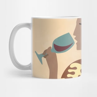 Woman Drink Wine, Mid Century Modern Decor, Boho Mug